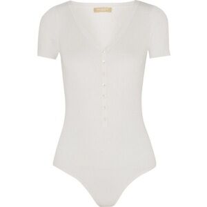 Michael Kors Collection Ribbed Stretch Merino Wool-blend Bodysuit